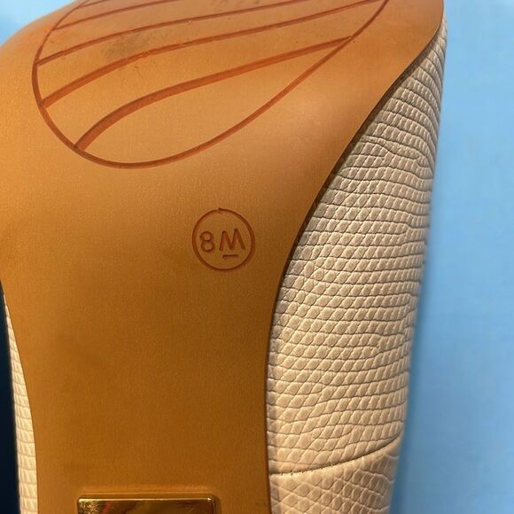 Torta Caliente Cream Faux Snakeskin Pointed Toe High Heel Pumps Women’s Sz 8 - Picture 10 of 10